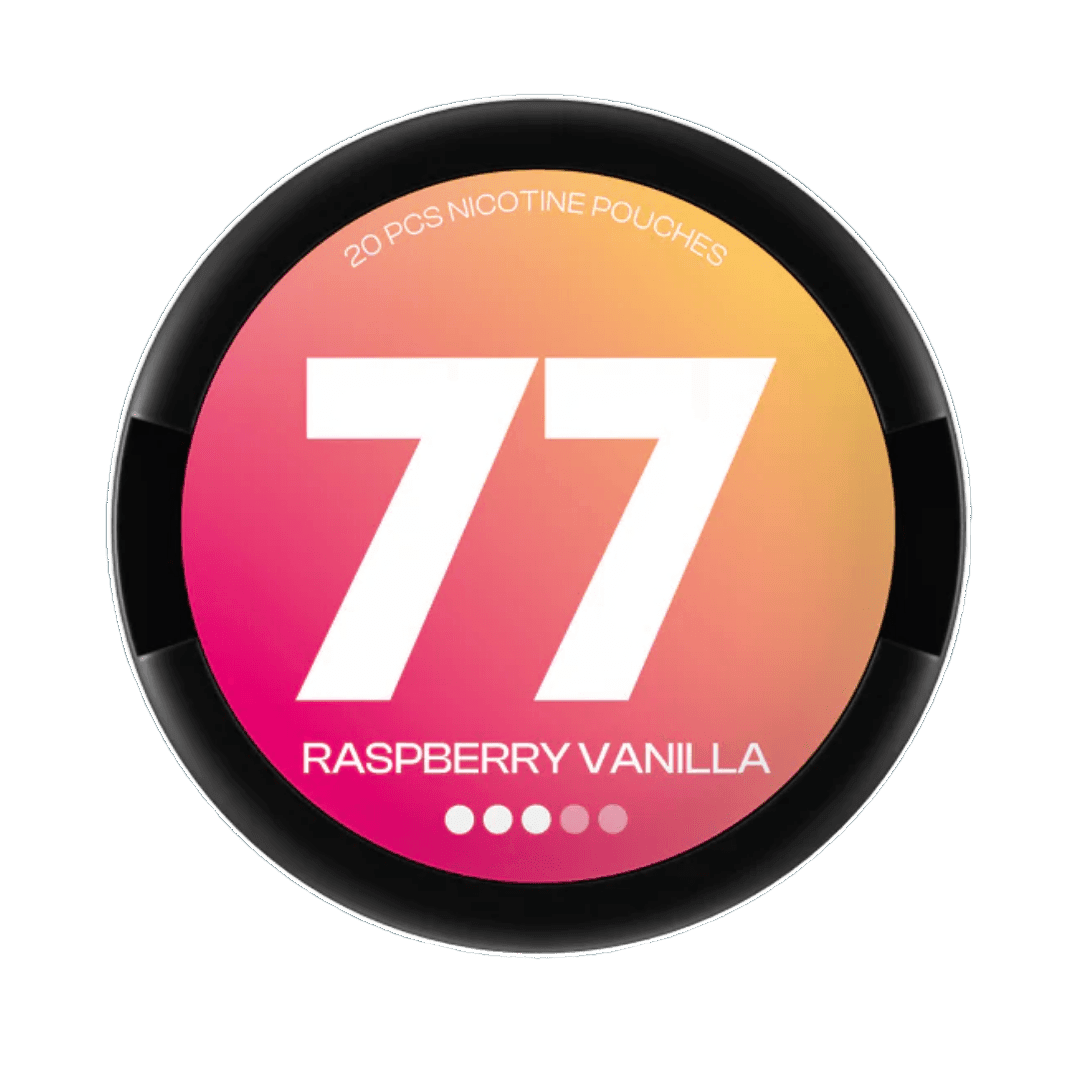 77 Nicotine Pouches Raspberry & Vanilla