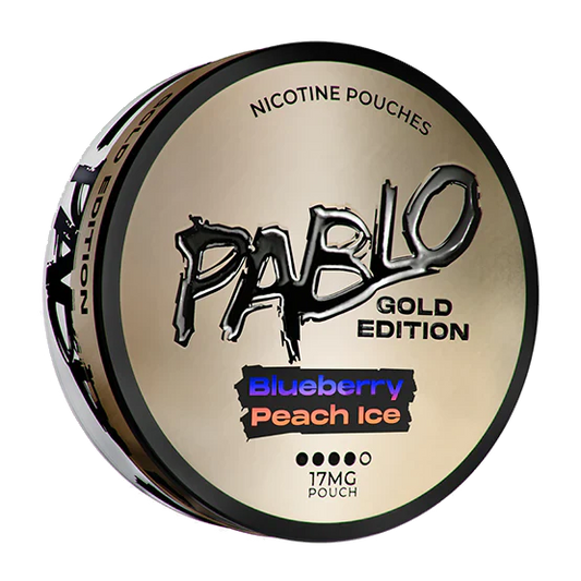 Pablo Gold Edition Blueberry Peach Ice.